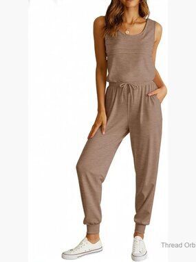 Sleeveless Tank and Jogger Pants Set, Polyester Blend, Lightweight, Size X-Large